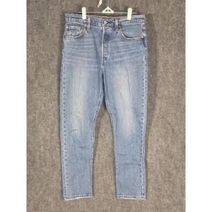 Levis 501 Original High Rise Straight Leg Blue Jeans Womens 29x28 Button Fly